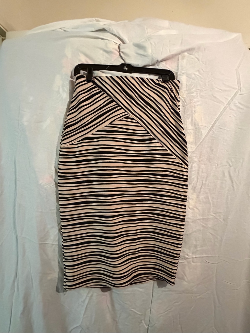 Striped Black and White Pencil Skirt